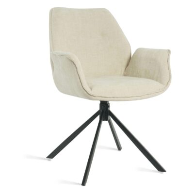 beige draaibare eetkamerstoelen met armleuning Livia afbeelding 3