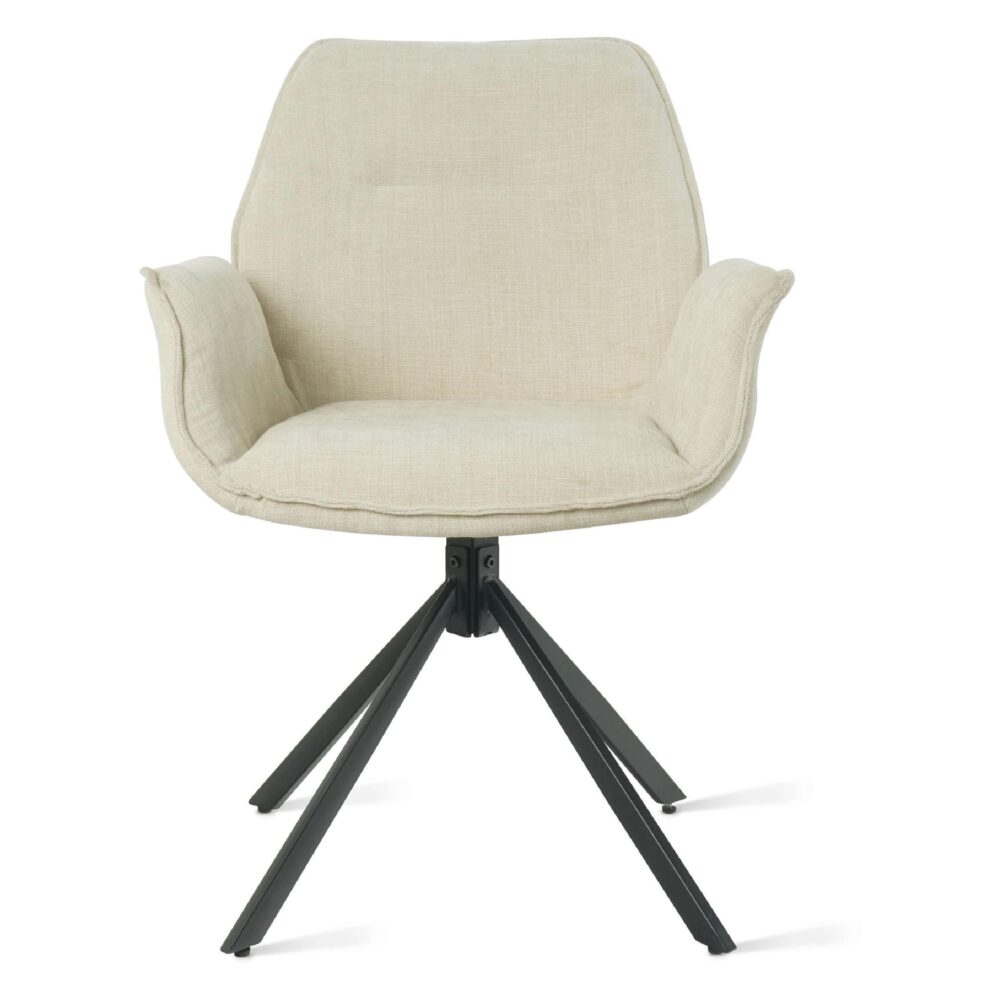 beige draaibare eetkamerstoelen met armleuning Livia afbeelding 2