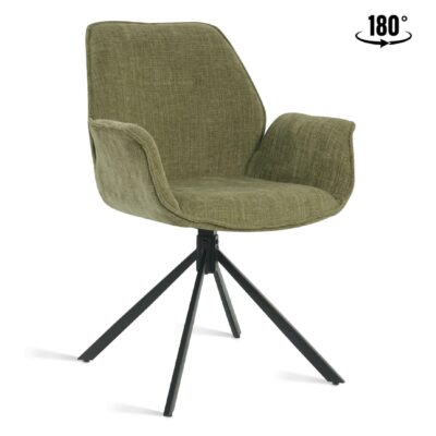 draaibare eetkamerstoelen met armleuning Livia mosgroen afbeelding 1