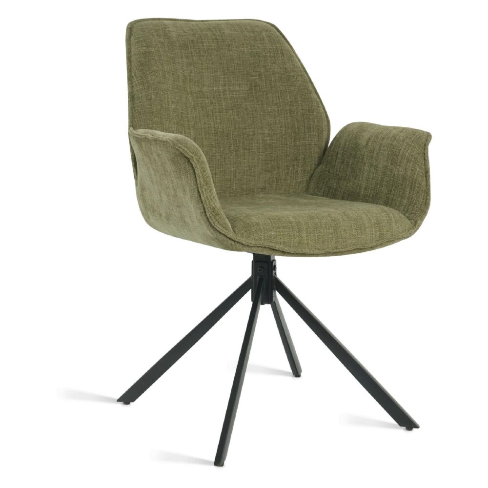 draaibare eetkamerstoelen met armleuning Livia mosgroen afbeelding 6