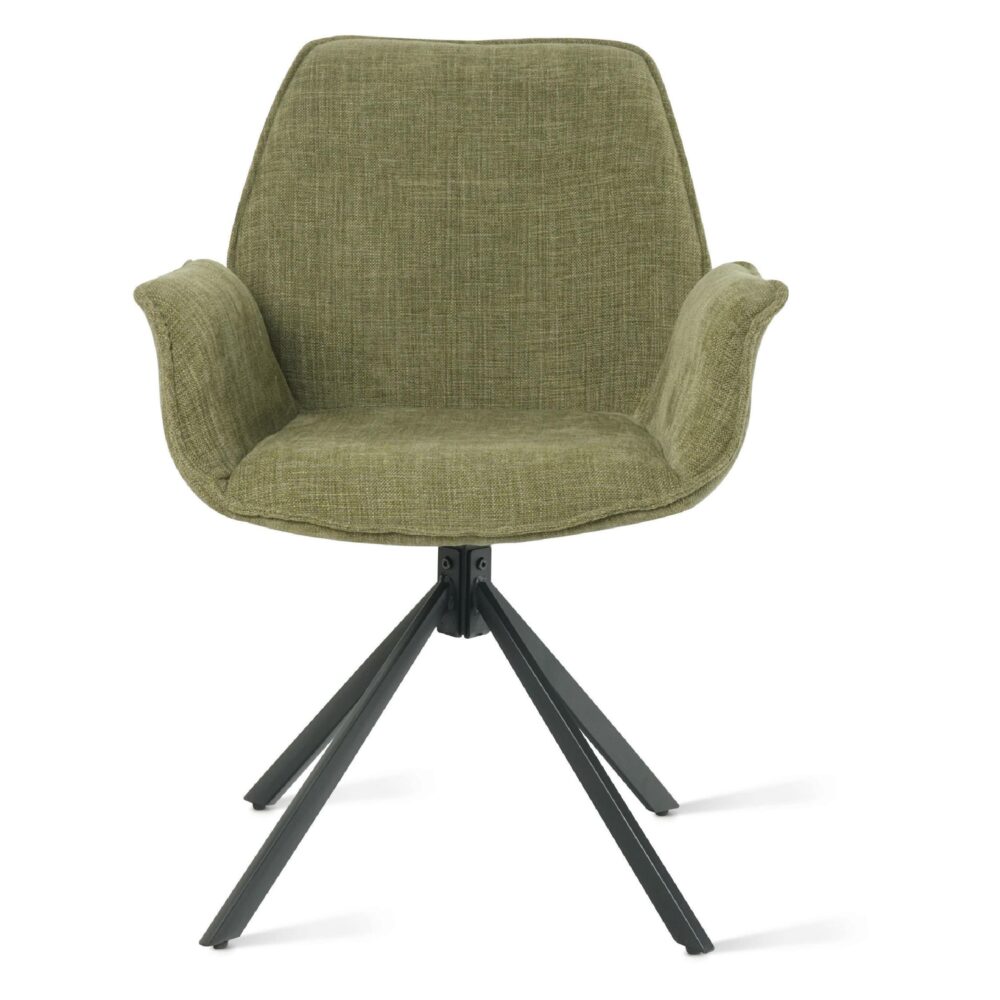 draaibare eetkamerstoelen met armleuning Livia mosgroen afbeelding 2