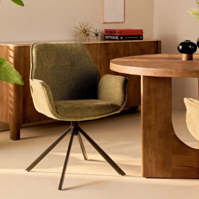 draaibare eetkamerstoelen met armleuning Livia mosgroen afbeelding 9