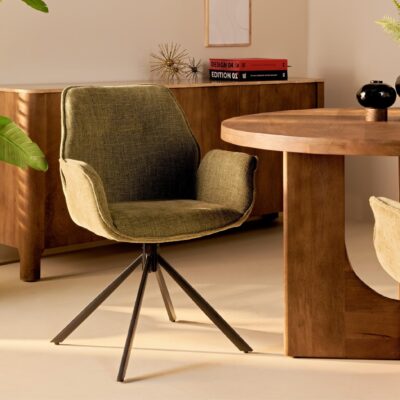 draaibare eetkamerstoelen met armleuning Livia mosgroen afbeelding 9
