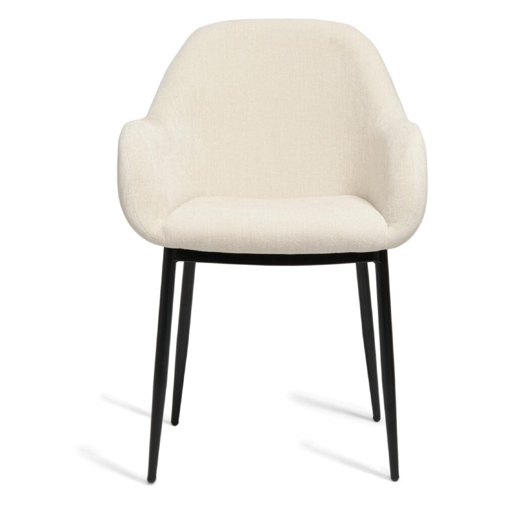 Elya beige stoffen eetkamerstoelen set van 2 afbeelding 2