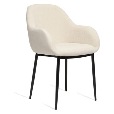 Elya beige stoffen eetkamerstoelen set van 2 afbeelding 1