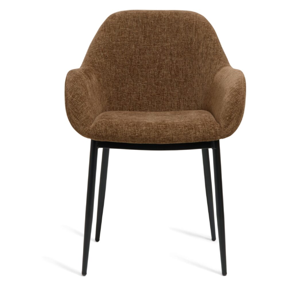 bruine stoffen eetkamerstoelen set van 2 Elya afbeelding 2