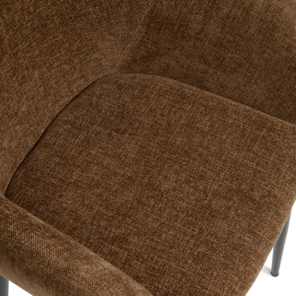 bruine stoffen eetkamerstoelen set van 2 Elya afbeelding 6