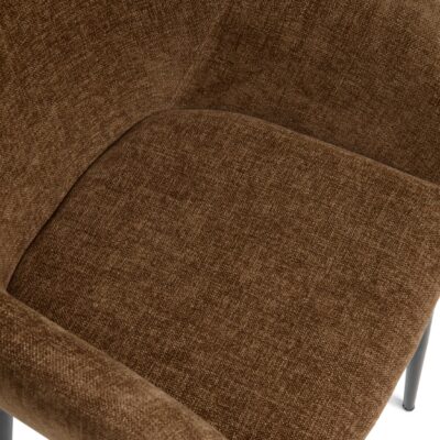 bruine stoffen eetkamerstoelen set van 2 Elya afbeelding 6