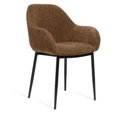 bruine stoffen eetkamerstoelen set van 2 Elya afbeelding 1