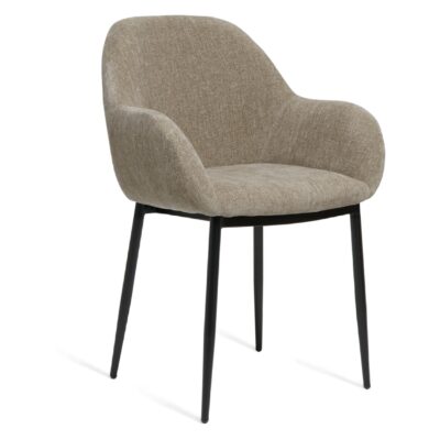taupe stoffen eetkamerstoelen Elya afbeelding 3