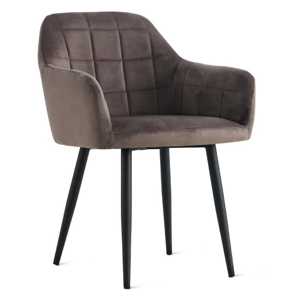 velvet eetkamerstoelen Evi antraciet afbeelding 1