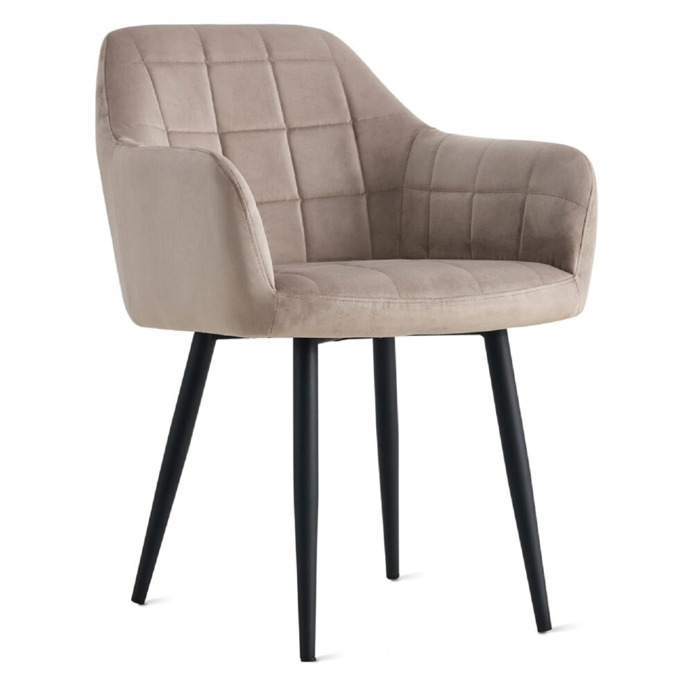velvet eetkamerstoelen Evi kiezelgrijs afbeelding 1