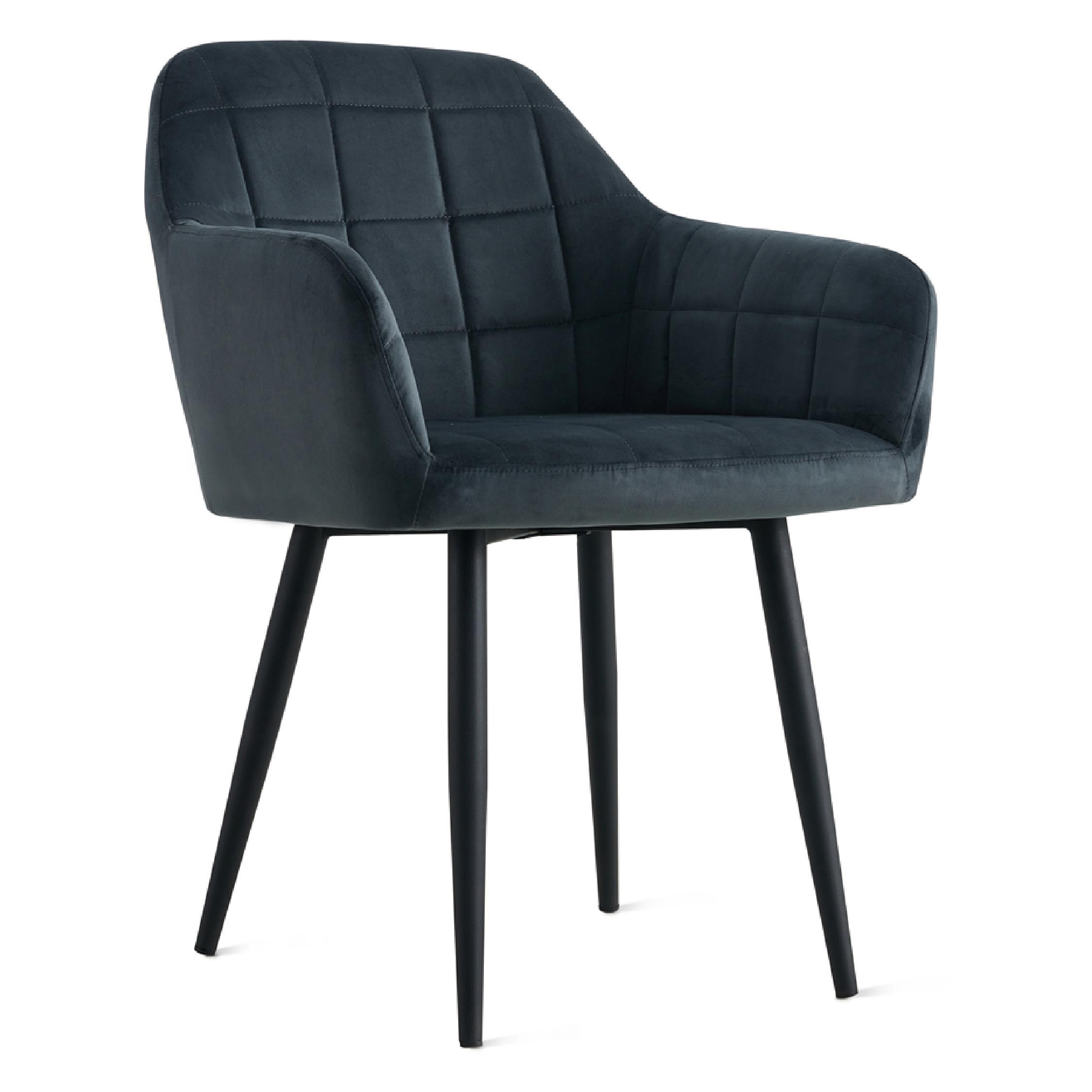 velvet eetkamerstoelen zwart Evi afbeelding 1