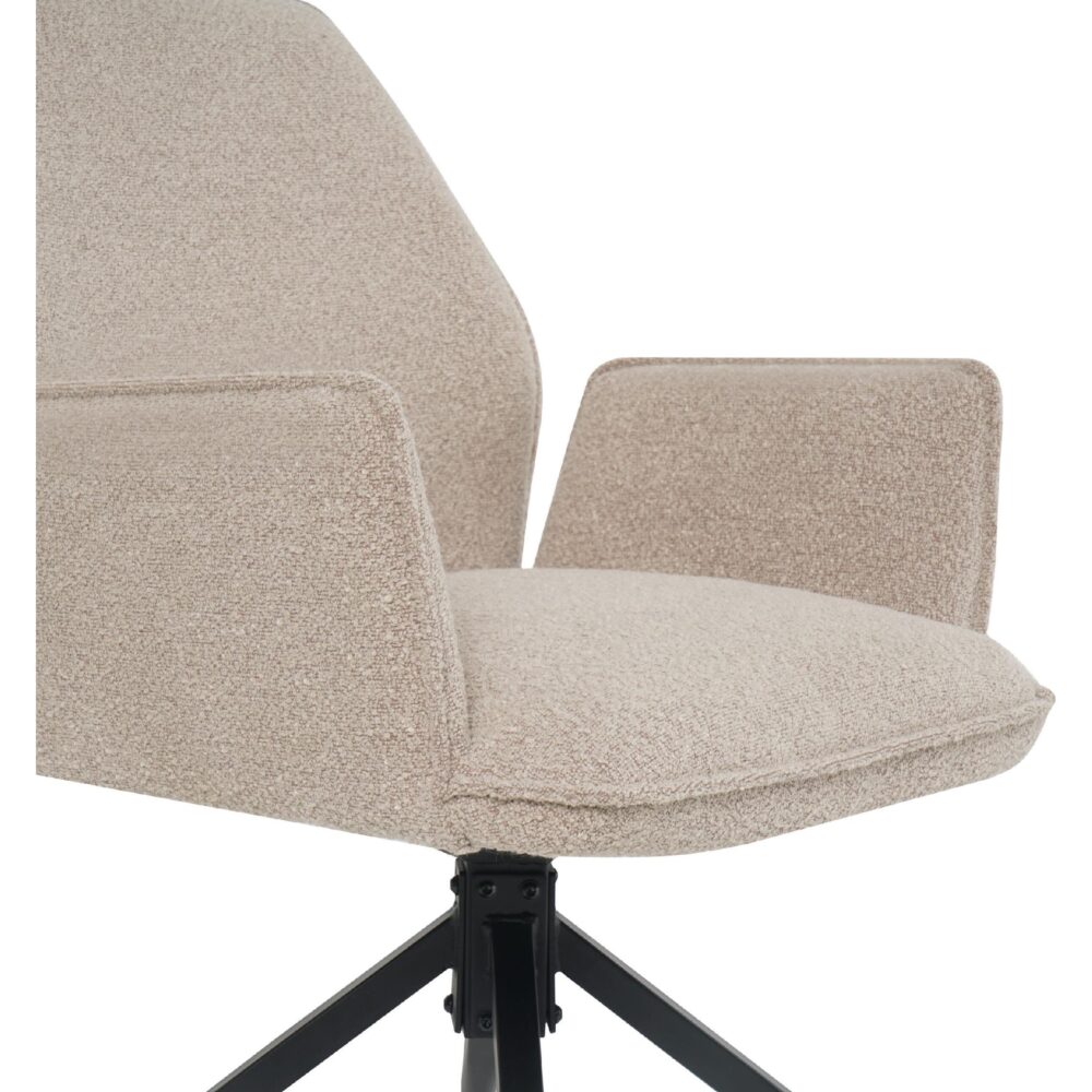 draaibare bouclé eetkamerstoelen met armleuning Emmy afbeelding 5