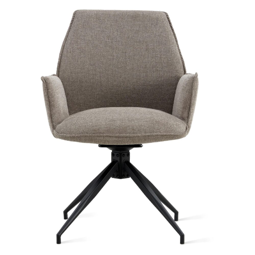 draaibare taupe eetkamerstoelen met armleuning Emmy afbeelding 2