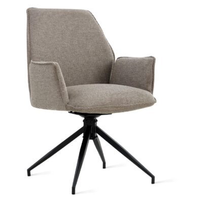 draaibare taupe eetkamerstoelen met armleuning Emmy afbeelding 3