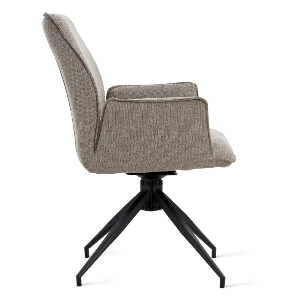 draaibare taupe eetkamerstoelen met armleuning Emmy afbeelding 5