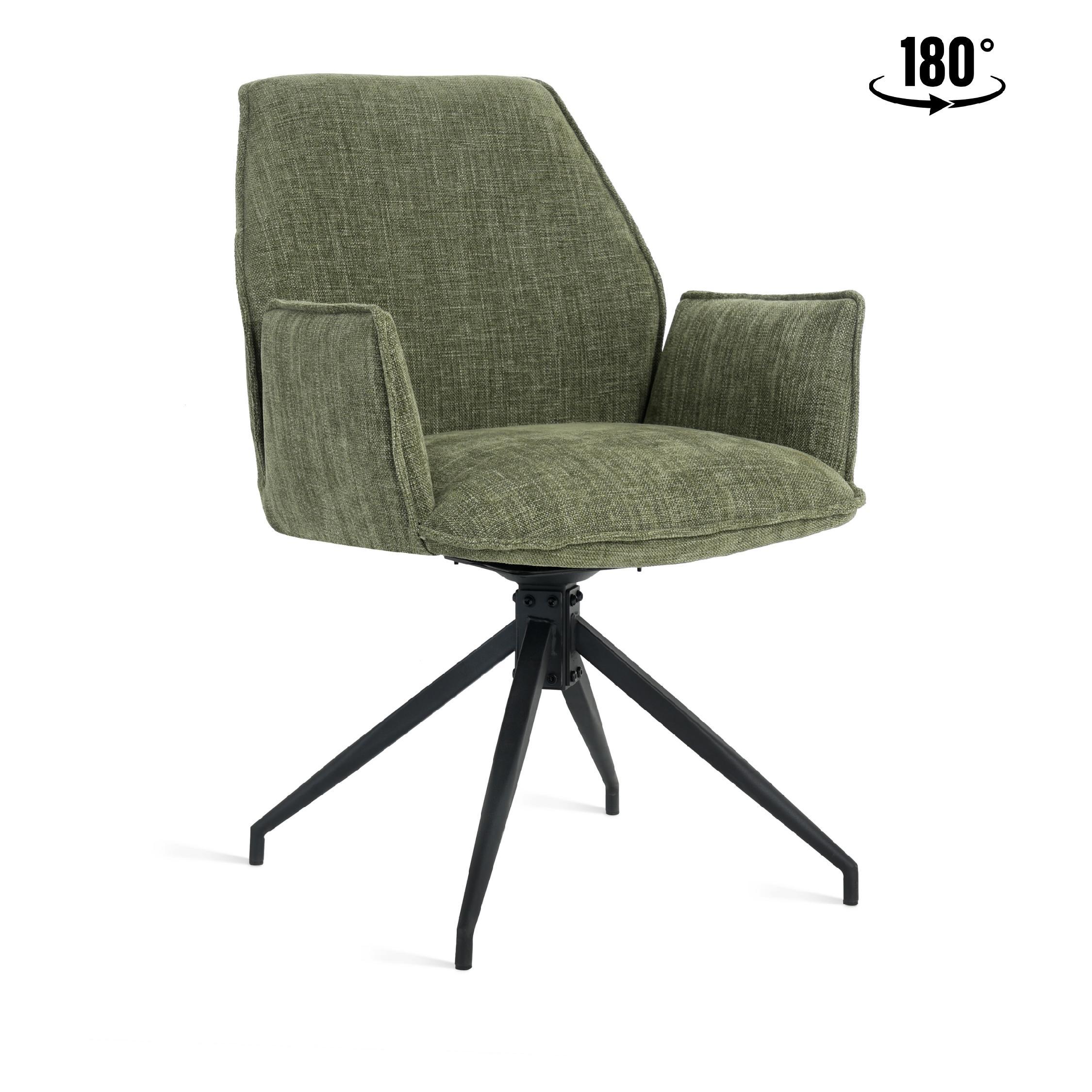 groene draaibare eetkamerstoelen met armleuning Emmy afbeelding 1