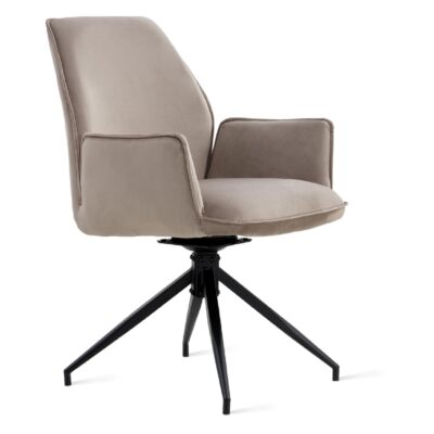 taupe velvet draaibare eetkamerstoelen met armleuning Emmy afbeelding 4