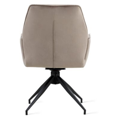 taupe velvet draaibare eetkamerstoelen met armleuning Emmy afbeelding 2