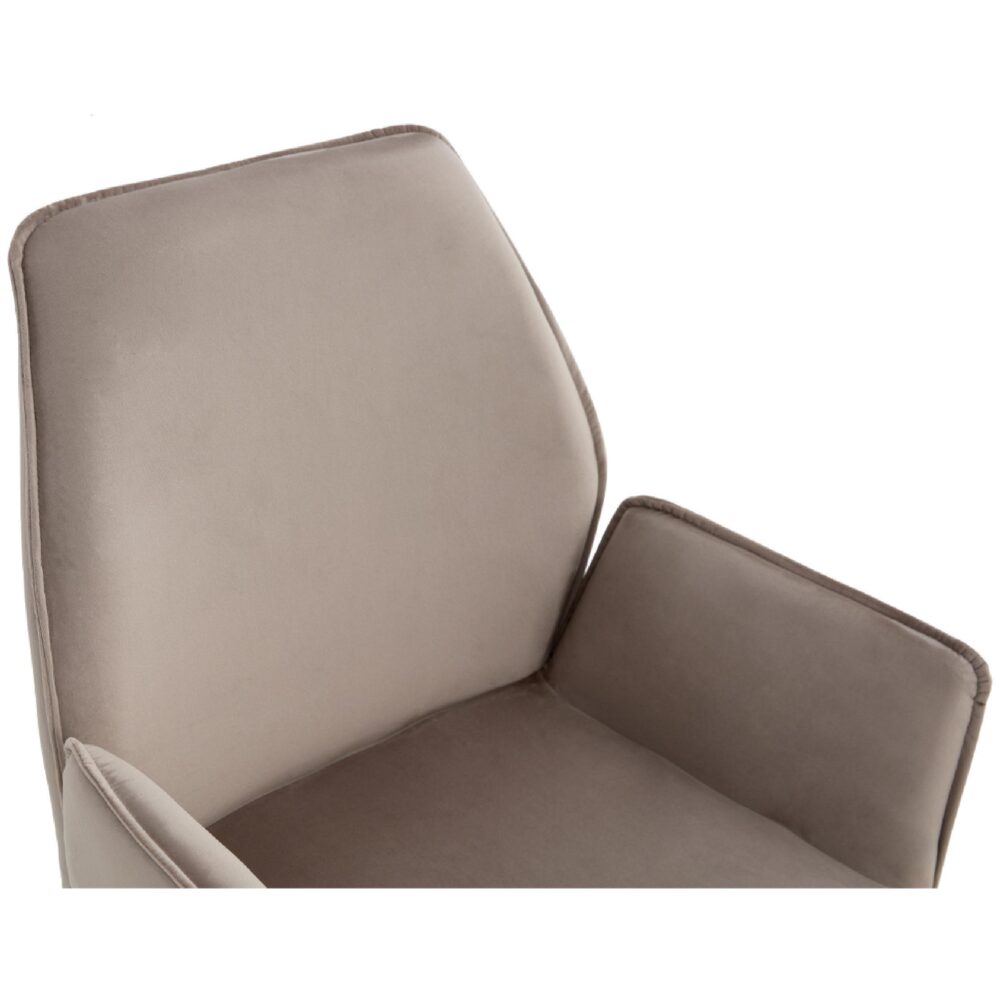 taupe velvet draaibare eetkamerstoelen met armleuning Emmy afbeelding 8