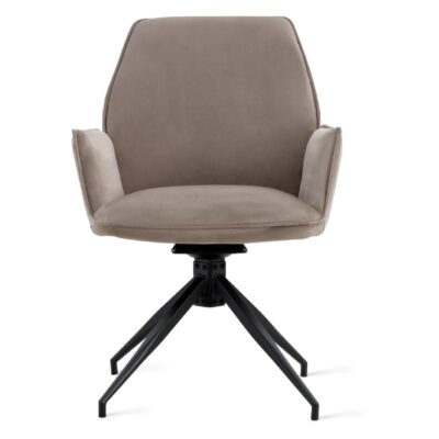 taupe velvet draaibare eetkamerstoelen met armleuning Emmy afbeelding 6