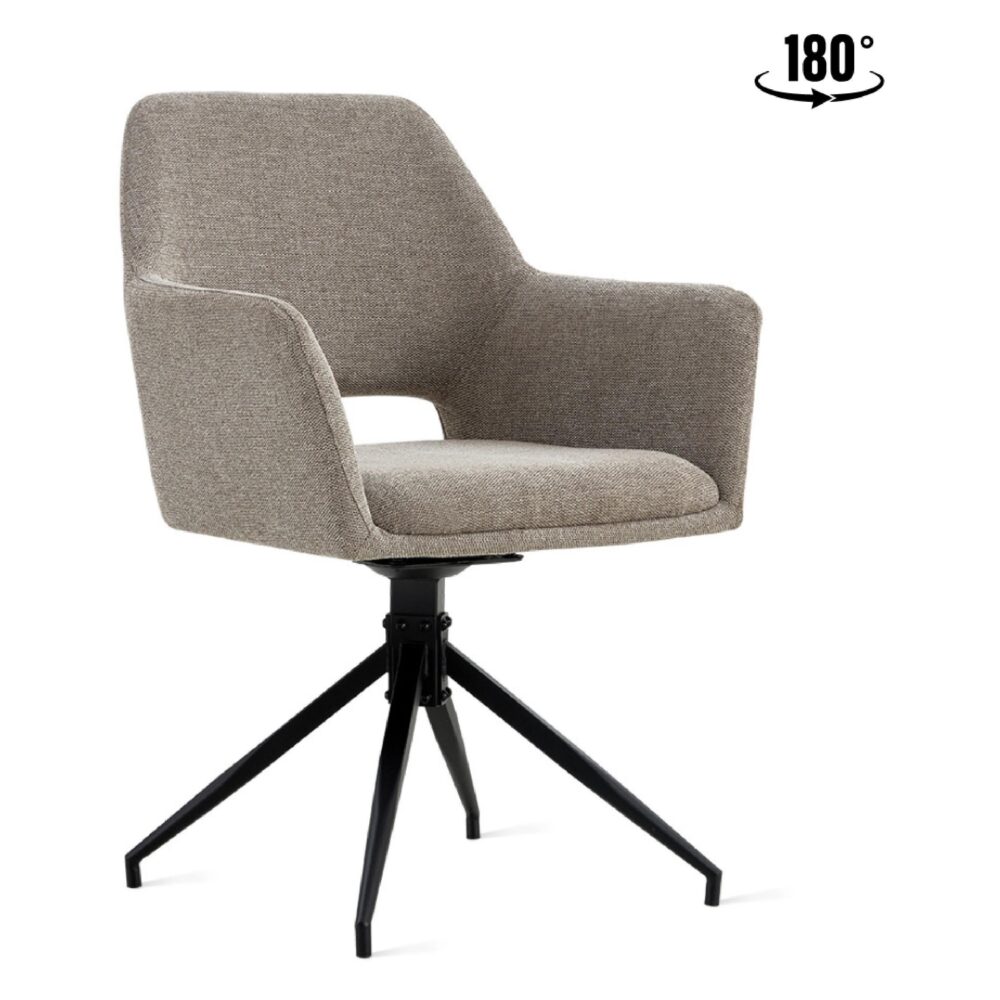 draaibare eetkamerstoelen met armleuningen Savi taupe afbeelding 1
