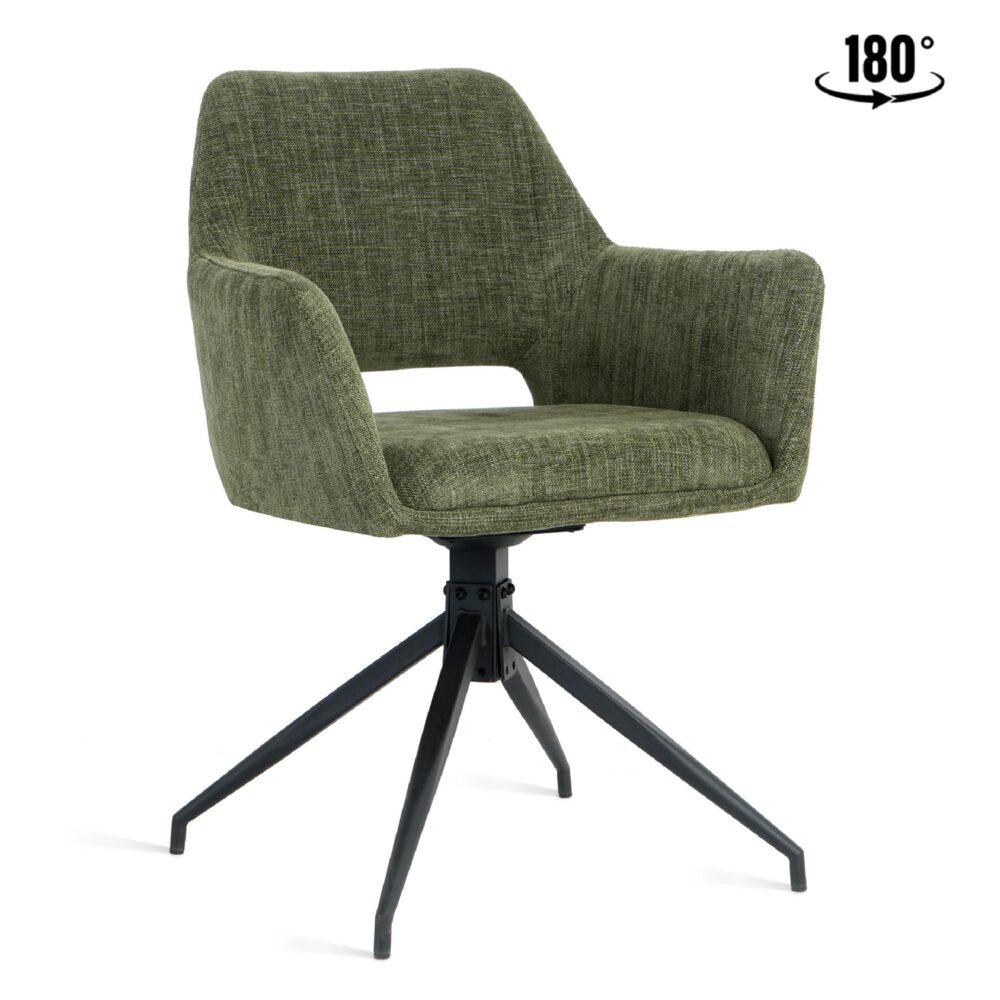 groene draaibare eetkamerstoelen met armleuningen Savi afbeelding 1