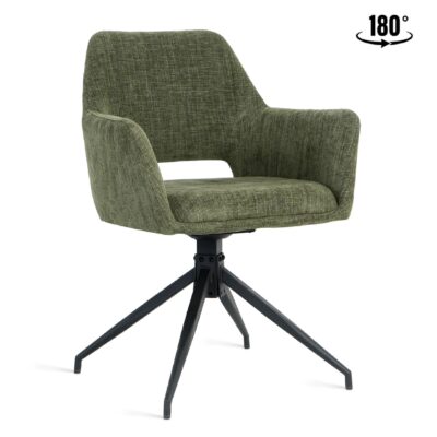groene draaibare eetkamerstoelen met armleuningen Savi afbeelding 1