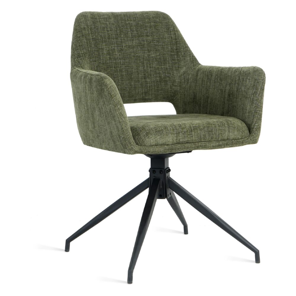 groene draaibare eetkamerstoelen met armleuningen Savi afbeelding 3