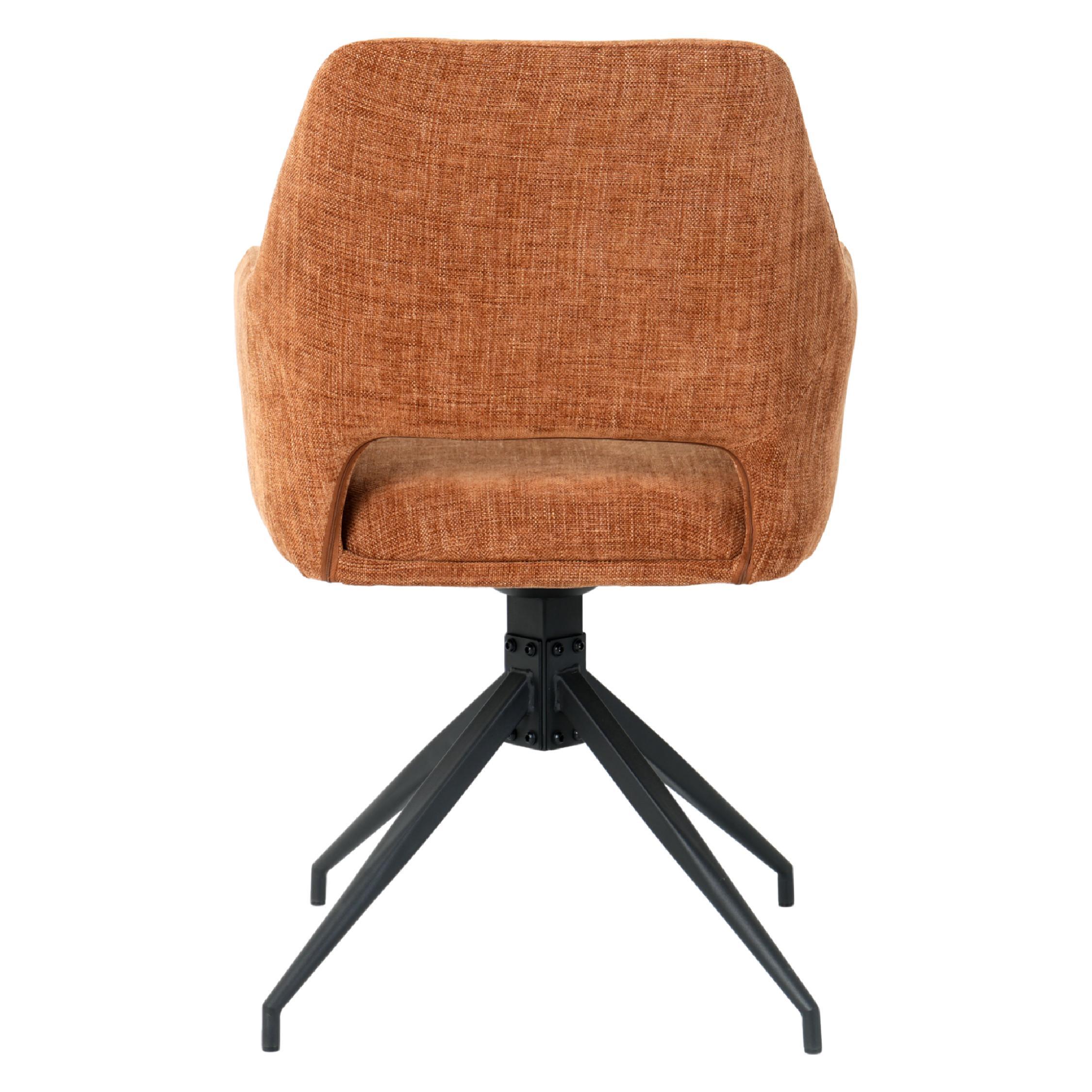 draaibare eetkamerstoelen met armleuning Savi stof roest afbeelding 4