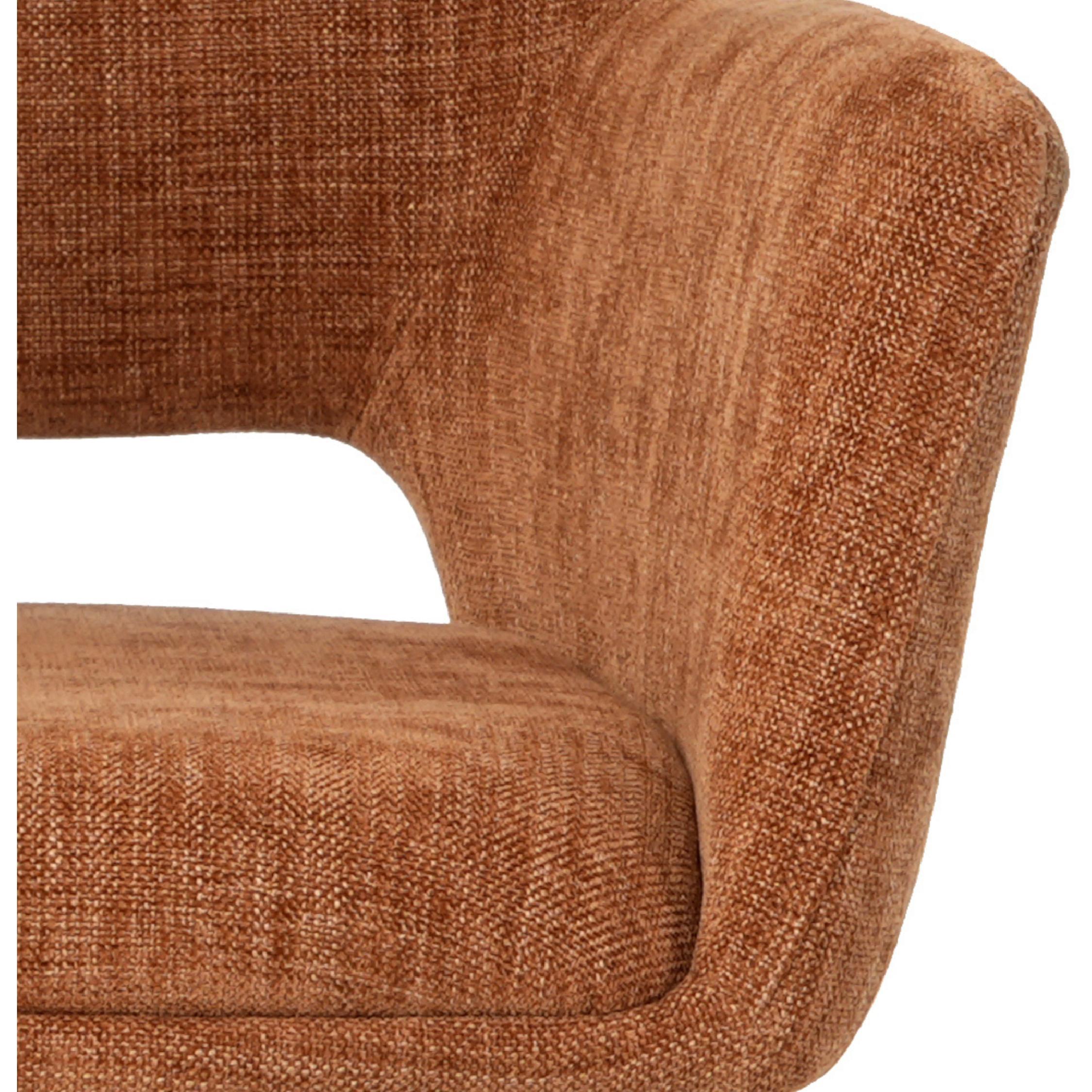 draaibare eetkamerstoelen met armleuning Savi stof roest afbeelding 7