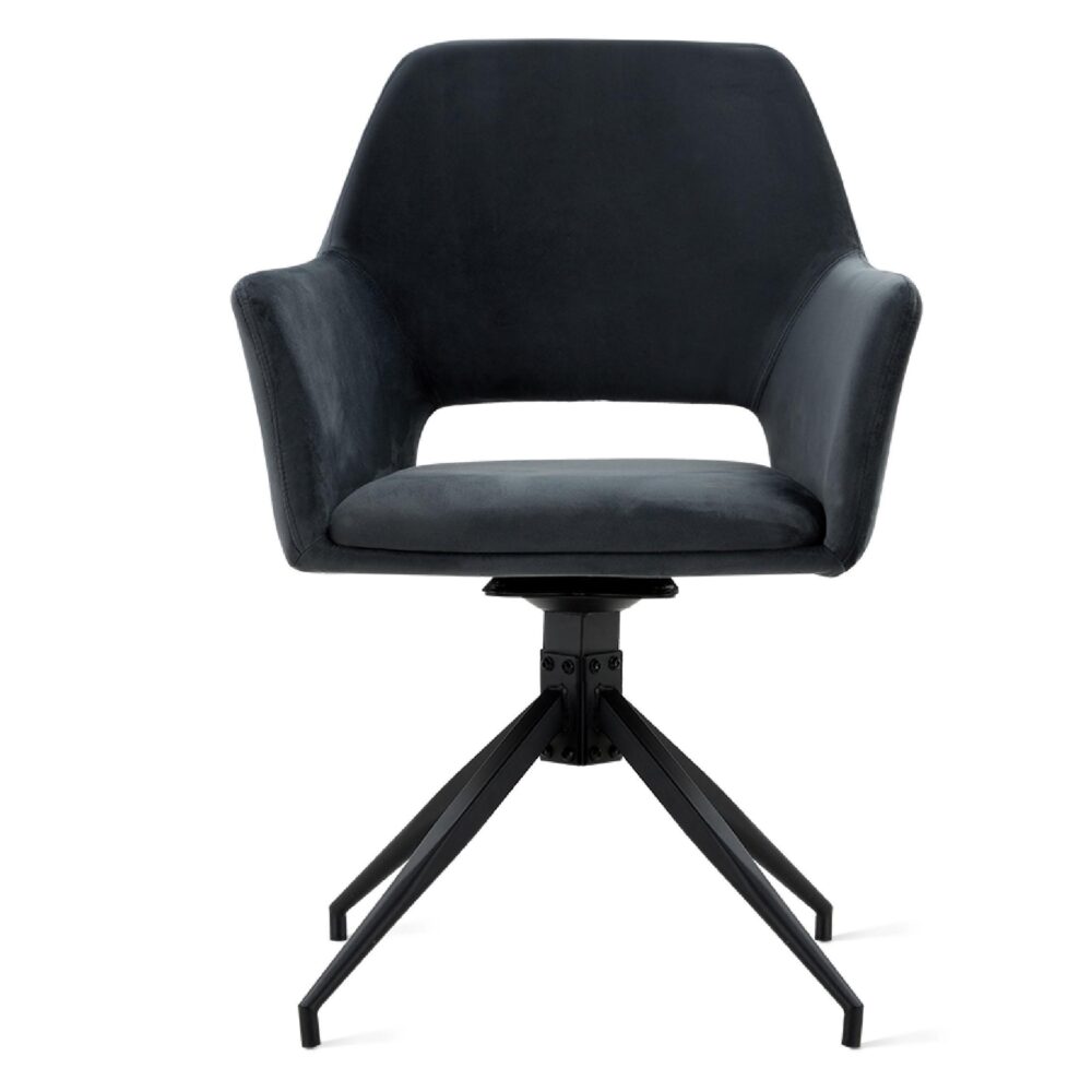 velvet draaibare eetkamerstoelen antraciet Savi afbeelding 2