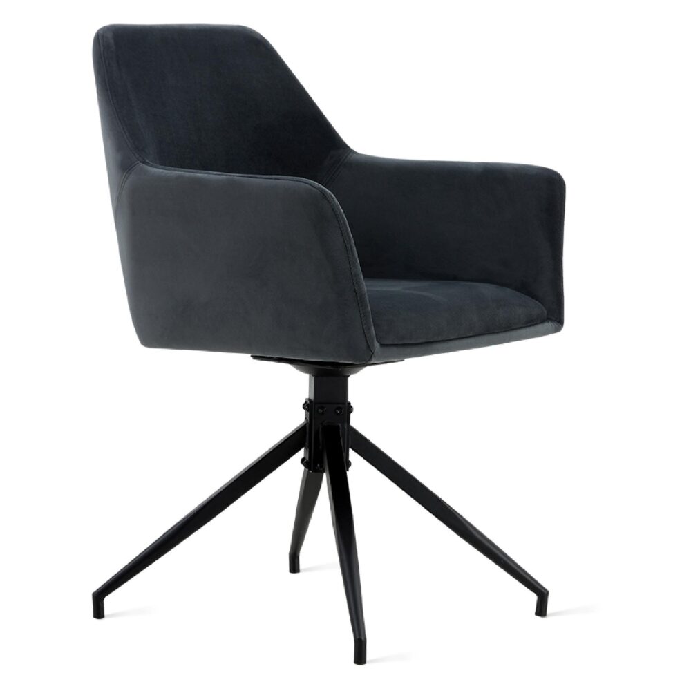 velvet draaibare eetkamerstoelen antraciet Savi afbeelding 4