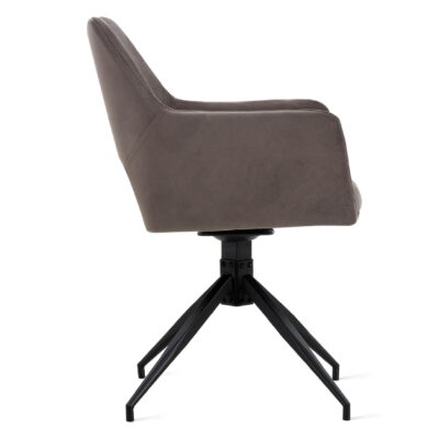 grijze velvet draaibare eetkamerstoelen met armleuning Savi afbeelding 5