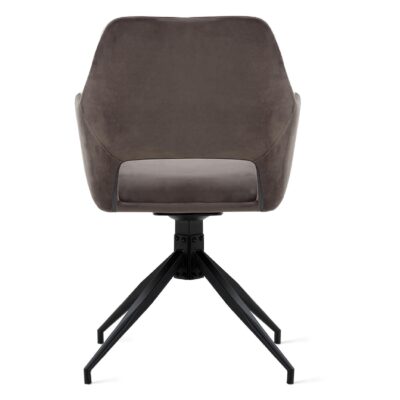 grijze velvet draaibare eetkamerstoelen met armleuning Savi afbeelding 6