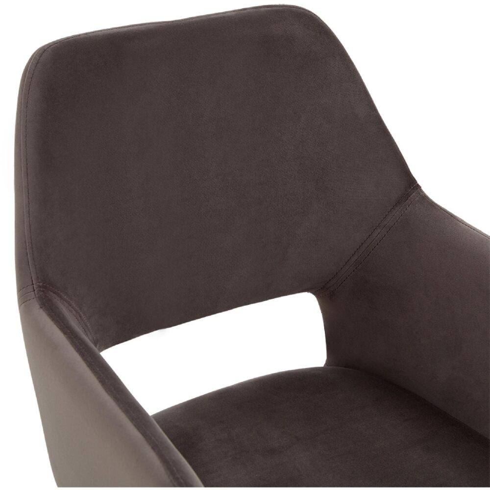 grijze velvet draaibare eetkamerstoelen met armleuning Savi afbeelding 7