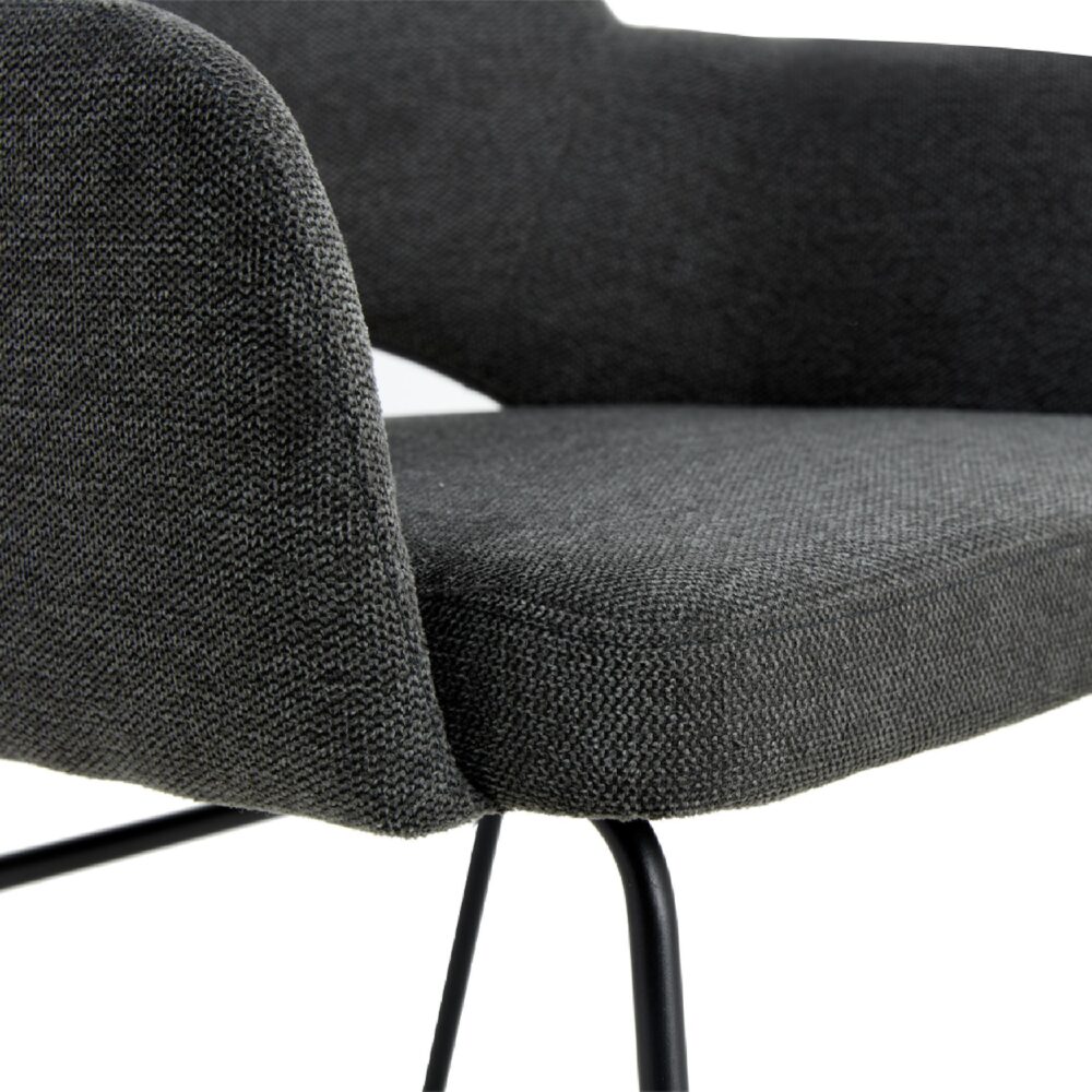 eetkamerstoelen Jill antraciet linnen afbeelding 6
