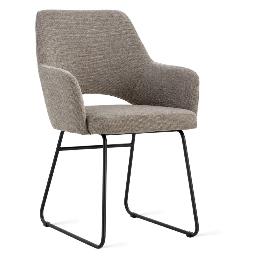eetkamerstoelen Jill taupe linnen afbeelding 1