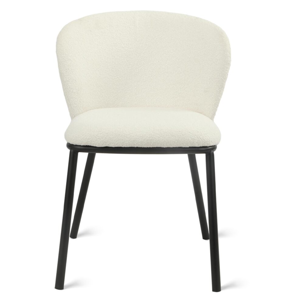 bouclé eetkamerstoelen ivoor Silja afbeelding 3