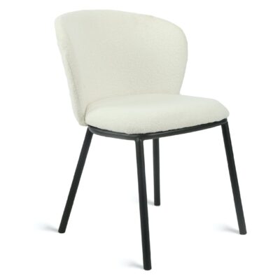 bouclé eetkamerstoelen ivoor Silja afbeelding 1