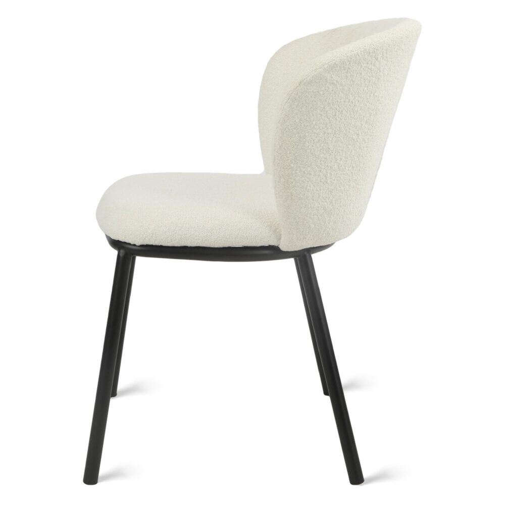 bouclé eetkamerstoelen ivoor Silja afbeelding 4