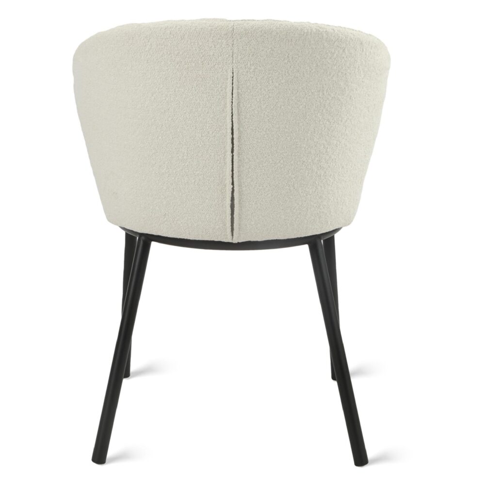 bouclé eetkamerstoelen ivoor Silja afbeelding 5