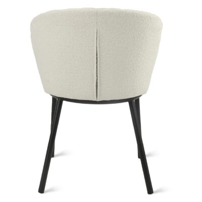 bouclé eetkamerstoelen ivoor Silja afbeelding 5