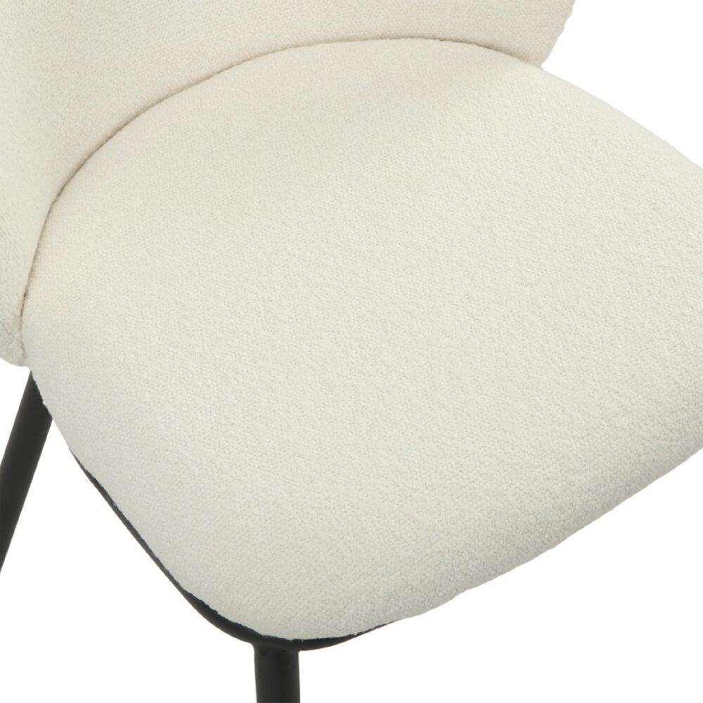 bouclé eetkamerstoelen ivoor Silja afbeelding 8