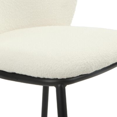 bouclé eetkamerstoelen ivoor Silja afbeelding 7