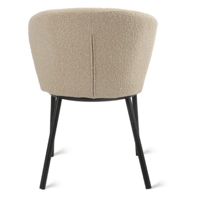 taupe bouclé eetkamerstoelen Silja set van 2 afbeelding 3