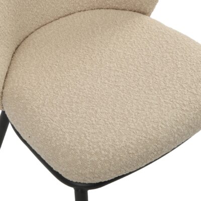 taupe bouclé eetkamerstoelen Silja set van 2 afbeelding 6