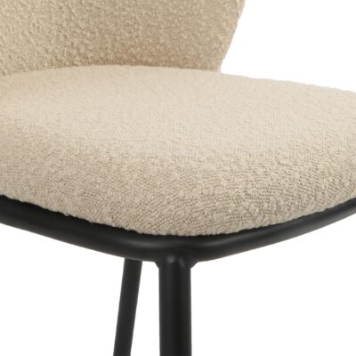 taupe bouclé eetkamerstoelen Silja set van 2 afbeelding 7