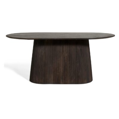 ovale mangohouten eettafel Nala 180 cm donkerbruin afbeelding 2